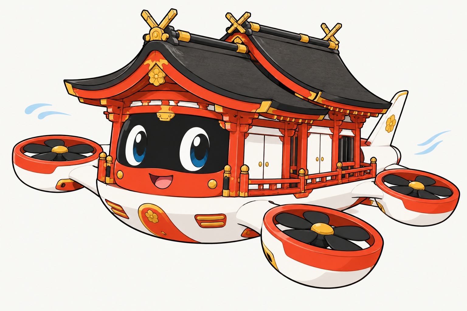 うさぐうスカイ：宇佐神宮の社殿と空飛ぶクルマ